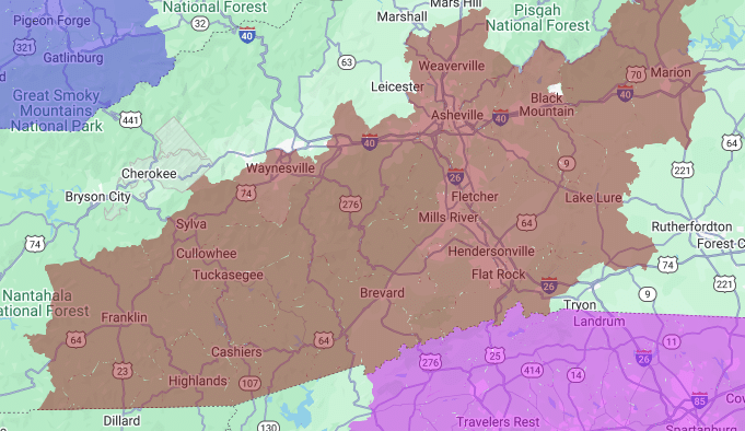 coverage area for knoxville tn