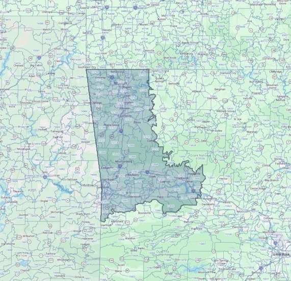 Bentonville, Arkansas and surrounding areas.