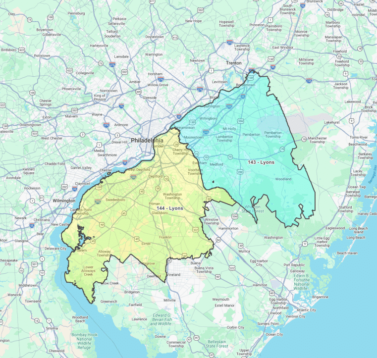 Burlington County service area