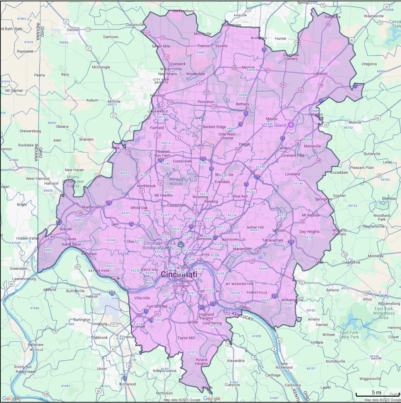 coverage area for knoxville tn