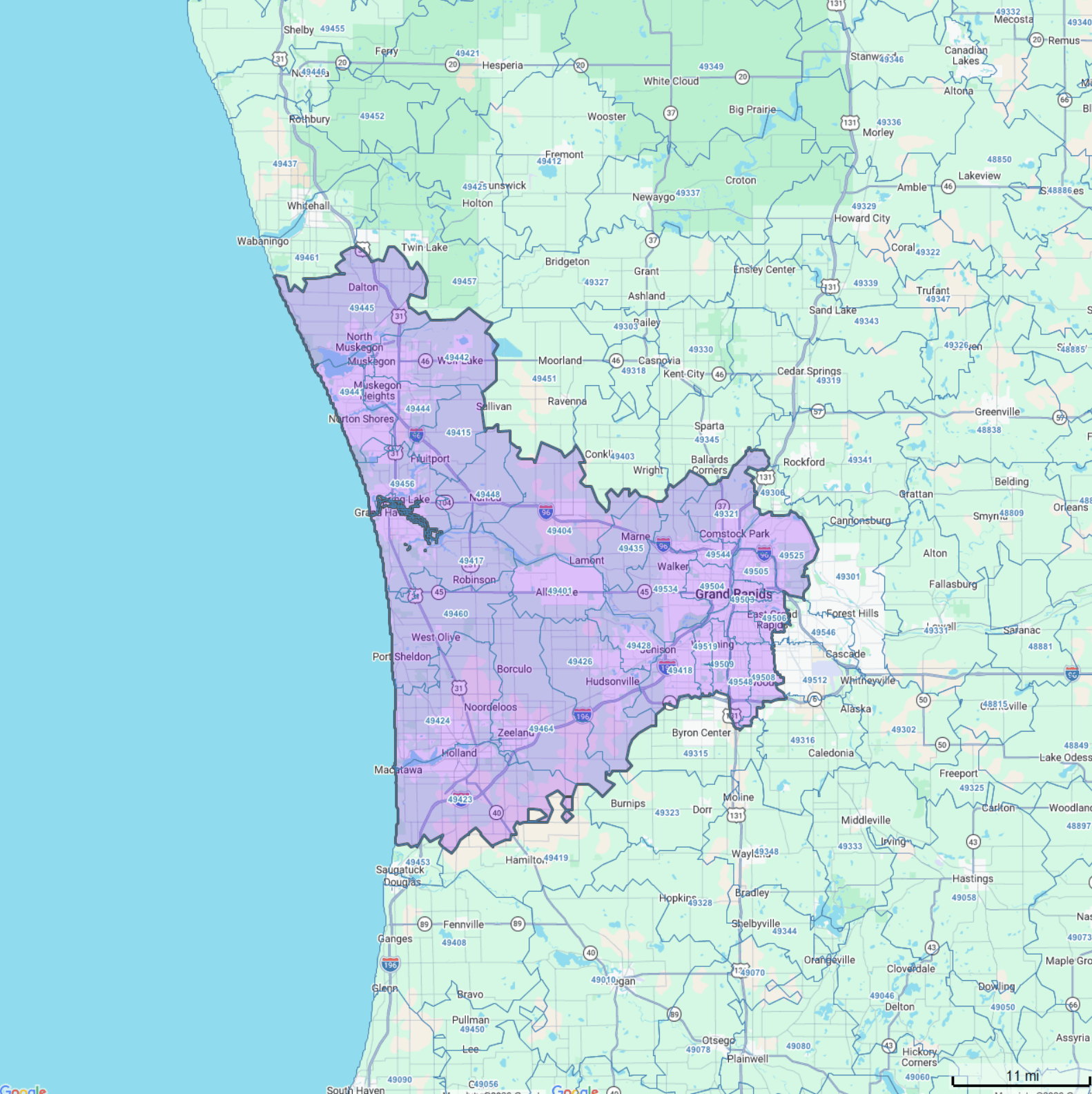 Grand Rapids Territory Map