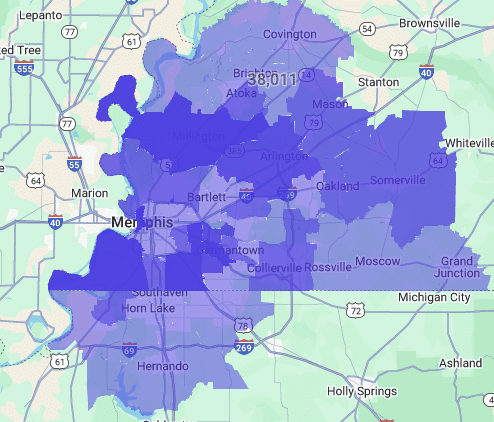 coverage area for knoxville tn