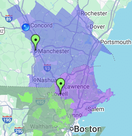 coverage area for knoxville tn