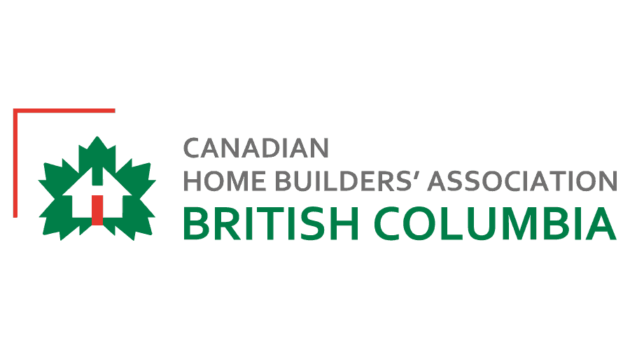 "CANADIAN HOME BUILDERS' ASSOCIATION BRITISH COLUMBIA" next to a green maple leaf house logo.