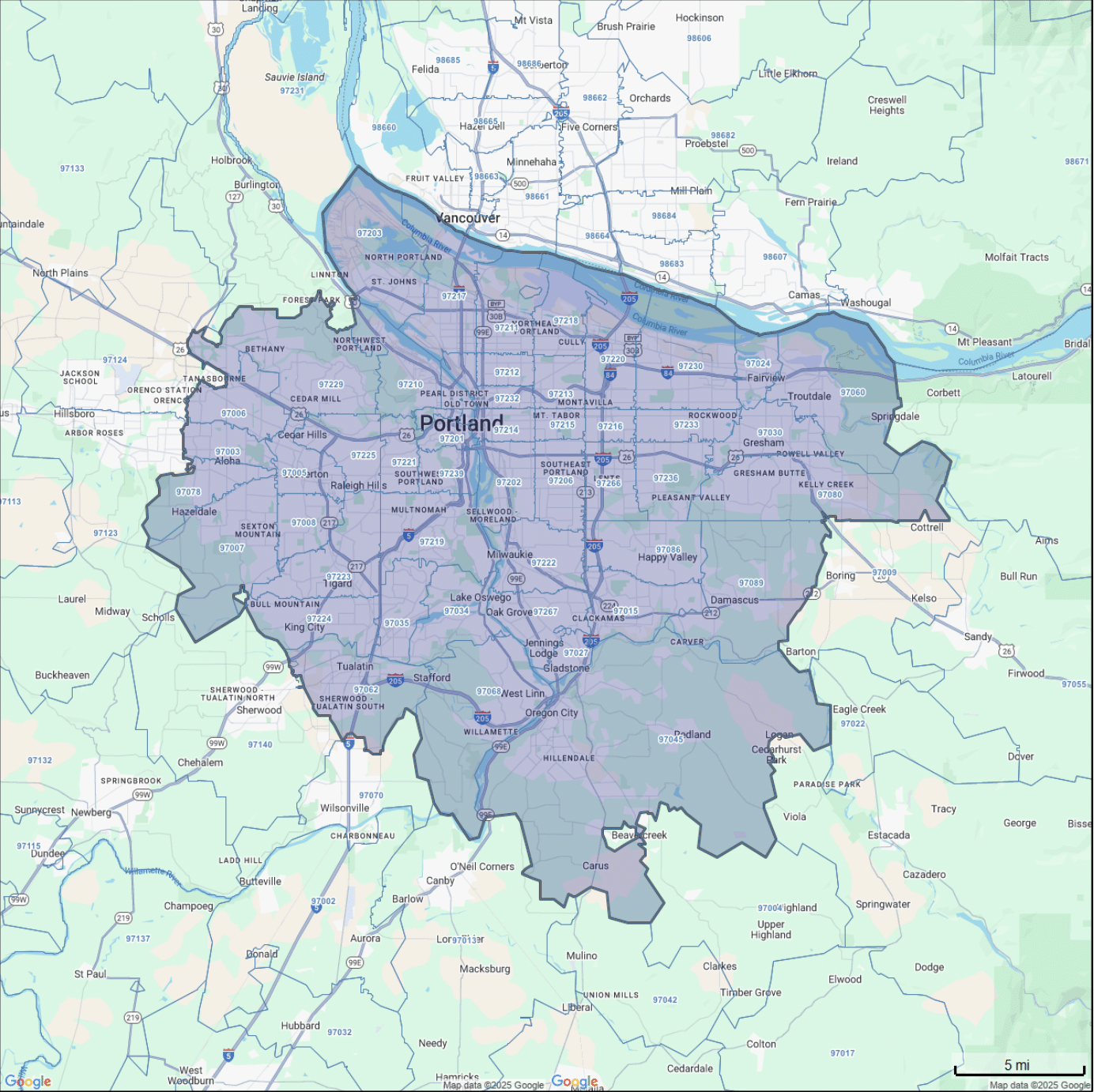 coverage area for knoxville tn