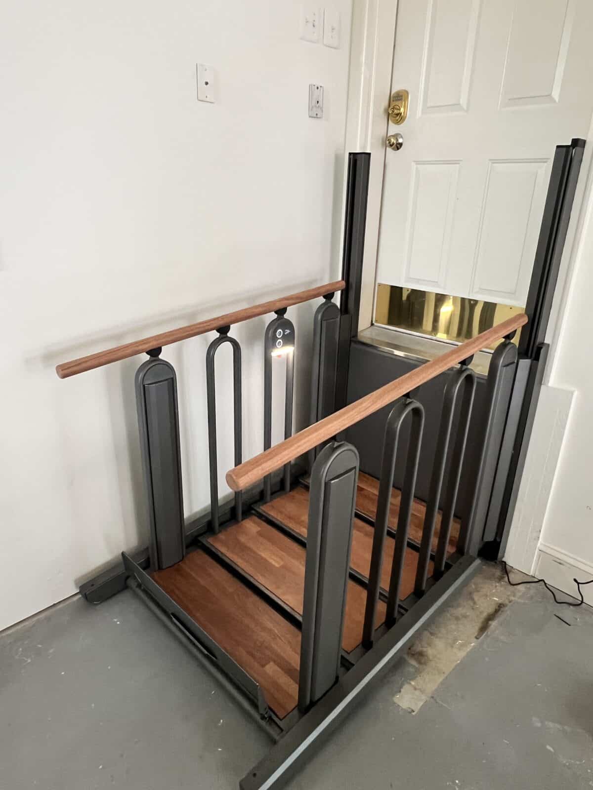 ADA complaint exterior ramp on the outside of a brick building