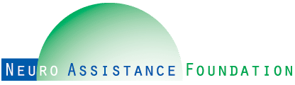 Logo for Neuro Assistance Foundation with green arch over blue and green text.