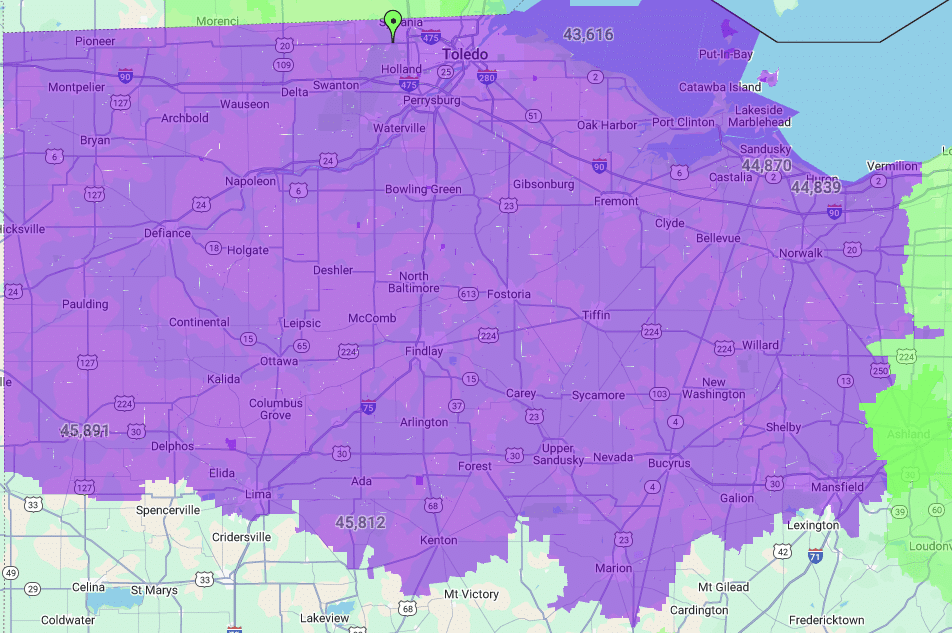 coverage area for knoxville tn