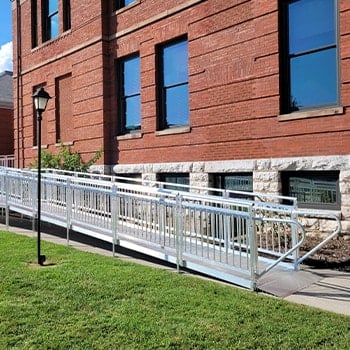 Commercial ramp installed on the exterior of a building