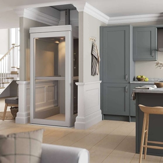 elegant elevator in a home next to the kitchen