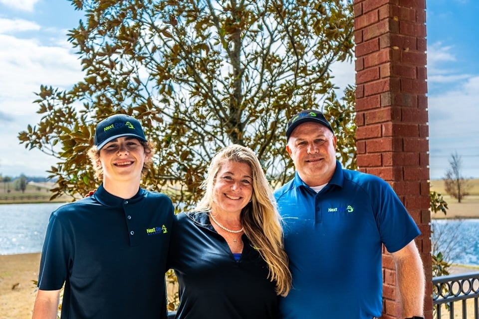 Next day access family wearing company uniforms