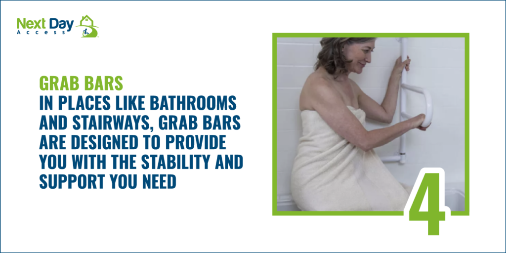 Mobility and Mental Health graphic showing a grab bar being used