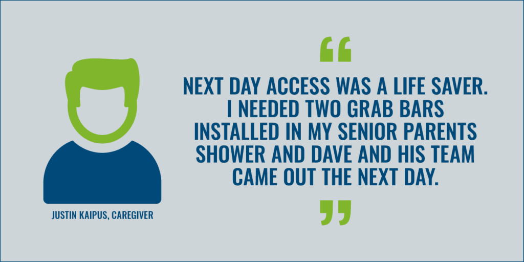 graphic of "Next Day Access was a life saver" quote