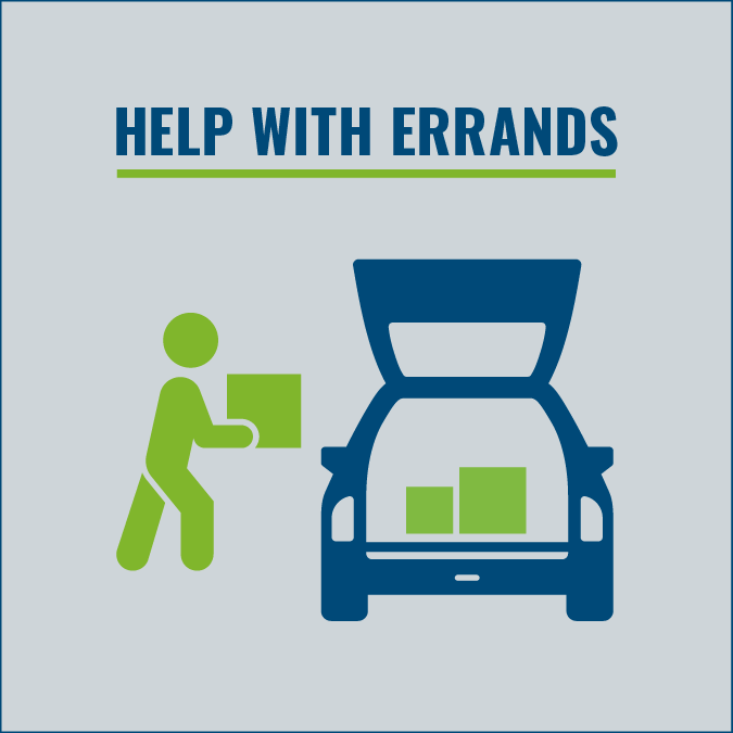 help with errands graphic with person loading car