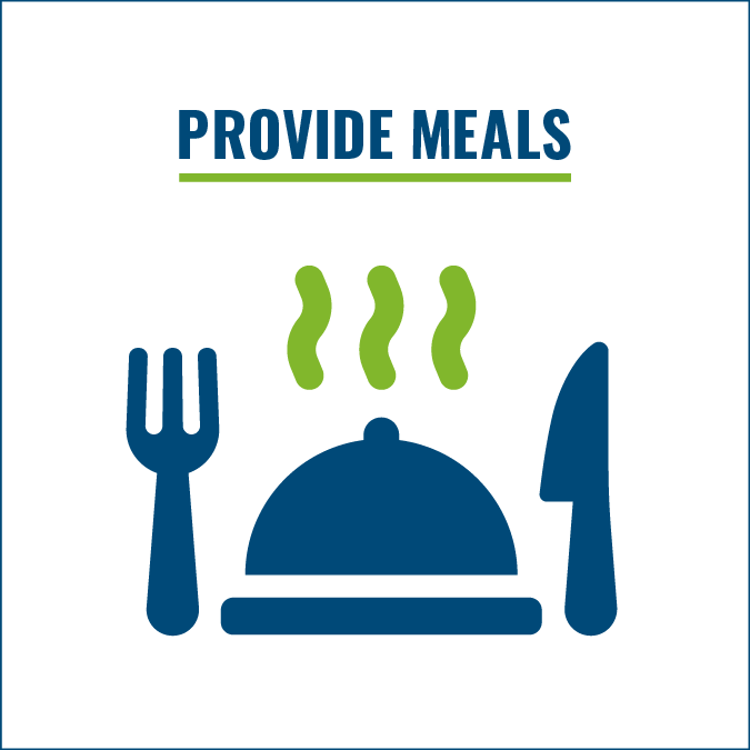 provide meals graphic with steaming food