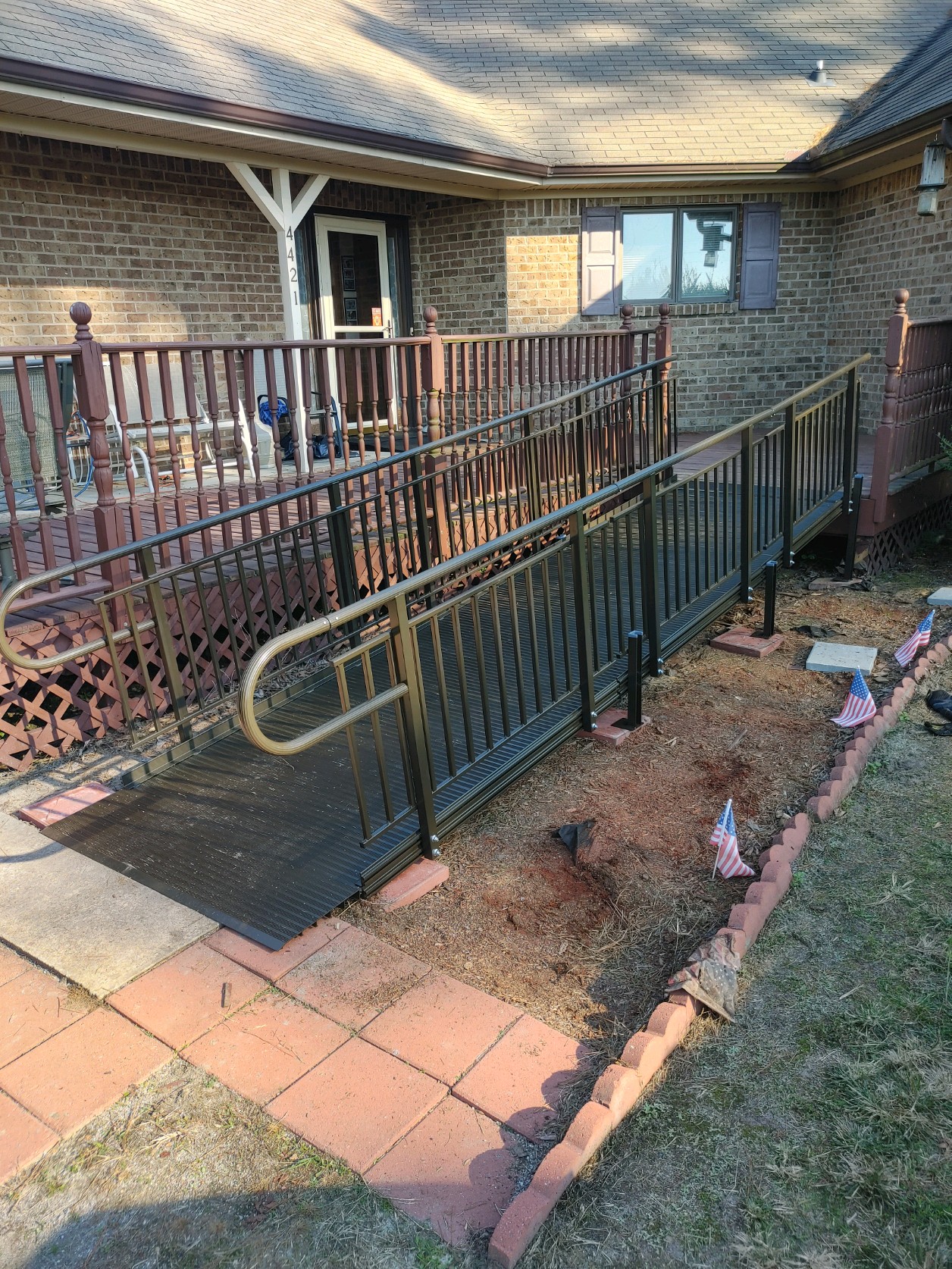 Brown powder coated wheelchair ramp