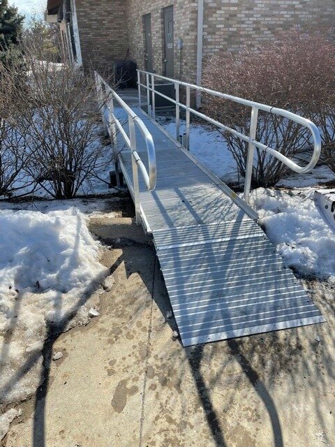 Wheelchair Ramp in snow in Des Moines, Iowa