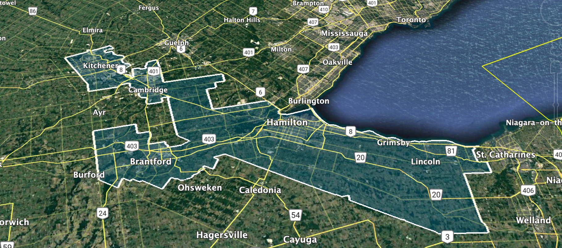 Hamilton Google Earth View
