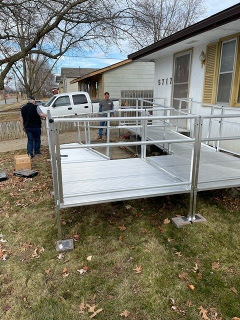 Wheelchair Ramp in snow in Des Moines, Iowa