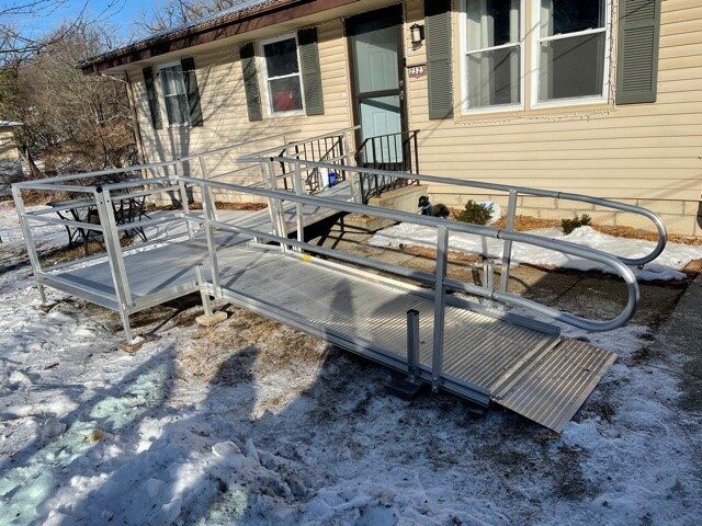 Wheelchair Ramp in snow in Des Moines, Iowa