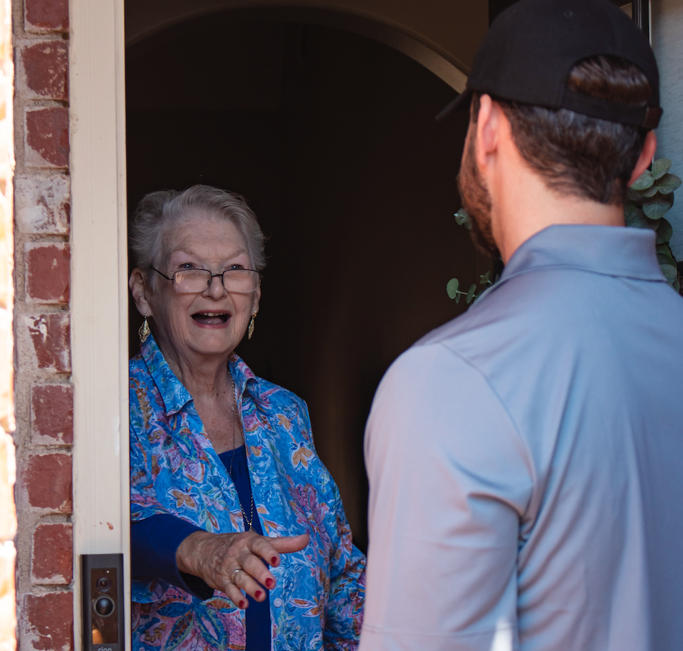 Next Day Access Technician Greeting Customer