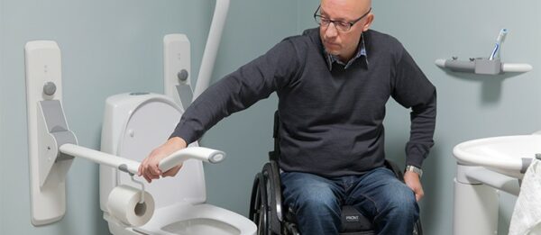Rane Toilet support arm wheelchair user