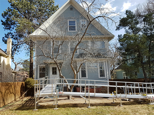 Wheelchair Ramp in Front of house with a turn- Colorado Springs, CO